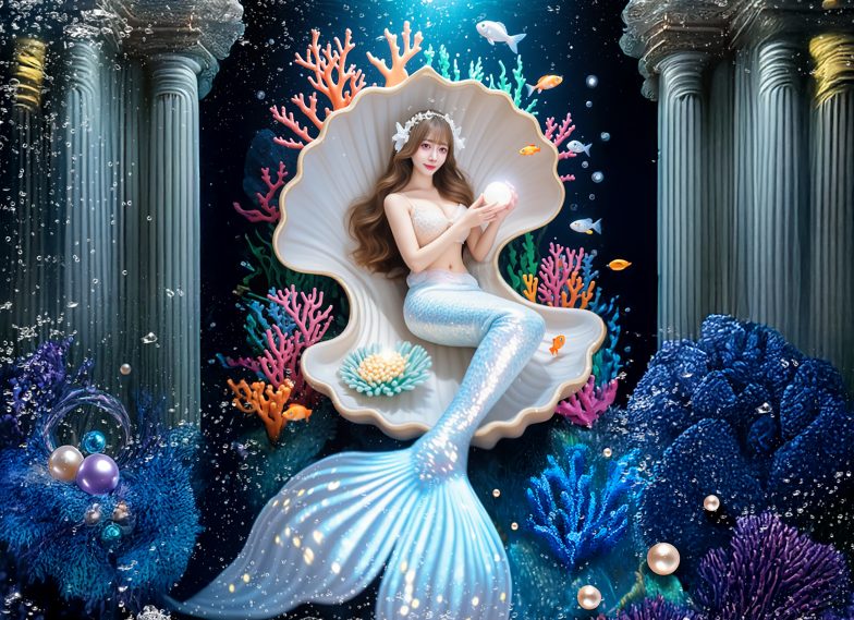 專業美人魚寫真/AI視覺設計/美人魚拍攝體驗/六路攝影棚