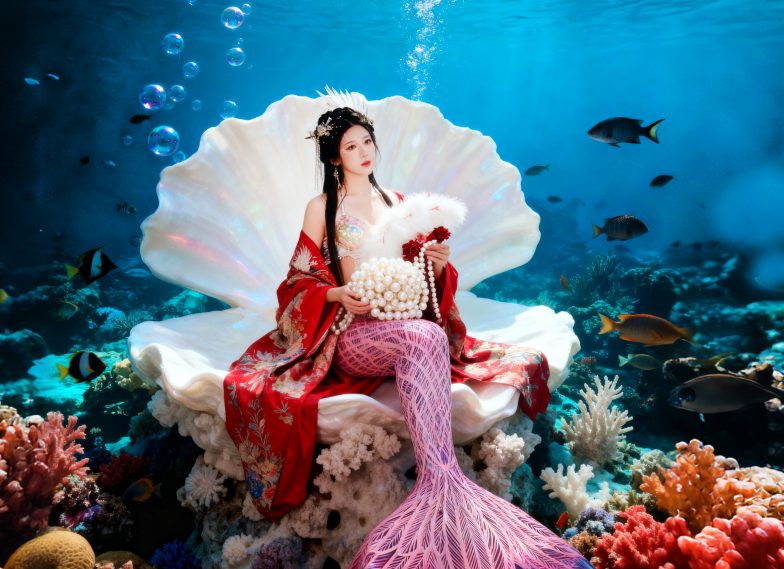 人魚公主寫真/海底寫真/台中租棚/台中古風攝影棚/台中攝影棚推薦/涵鏡苑-專業花魁漢服古風寫真館/小紅書寫真/台中藝術照/攝影寫真藝術照/女攝影師/客製化拍攝