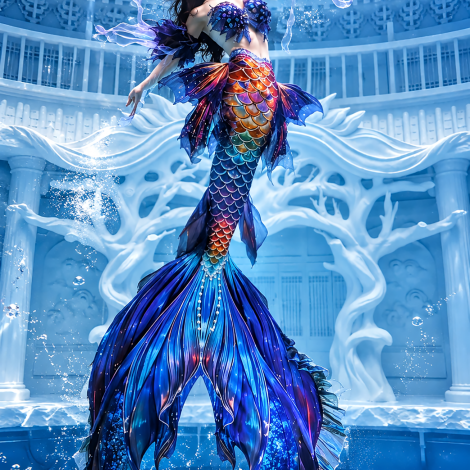 夢幻美人魚寫真/美人魚潛水寫真/台中北屯攝影棚/台中藝術照/攝影寫真藝術照/女攝影師/涵鏡苑-專業花魁漢服古風寫真館