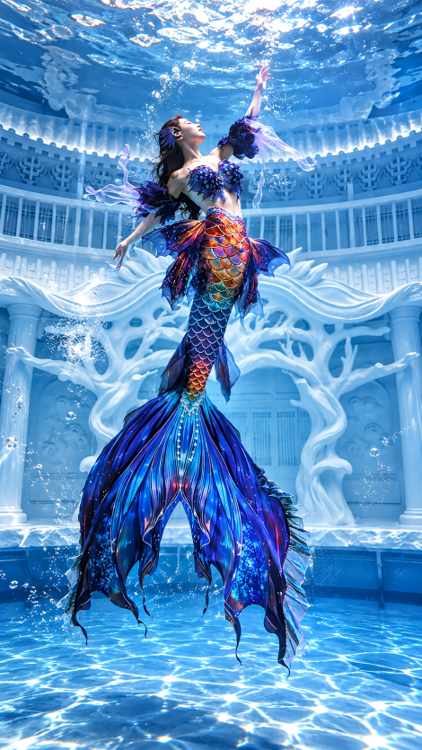 夢幻美人魚寫真/美人魚潛水寫真/台中北屯攝影棚/台中藝術照/攝影寫真藝術照/女攝影師/涵鏡苑-專業花魁漢服古風寫真館